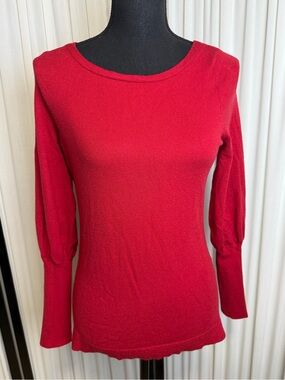 White House Black Market Red Knit Rayon blend sweater